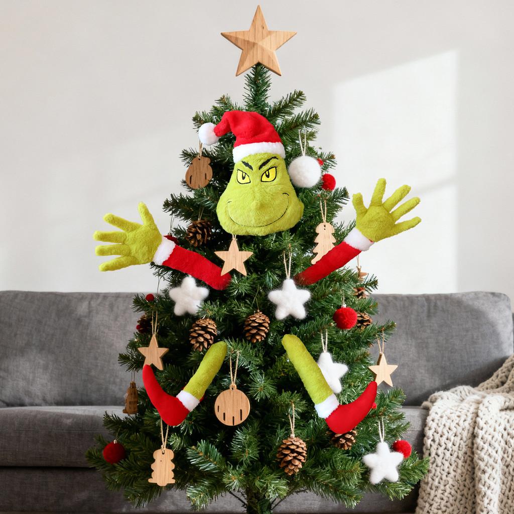 Christmas Plush Grinch Toy With Plush Material For Holiday Decor And Gift Giving
