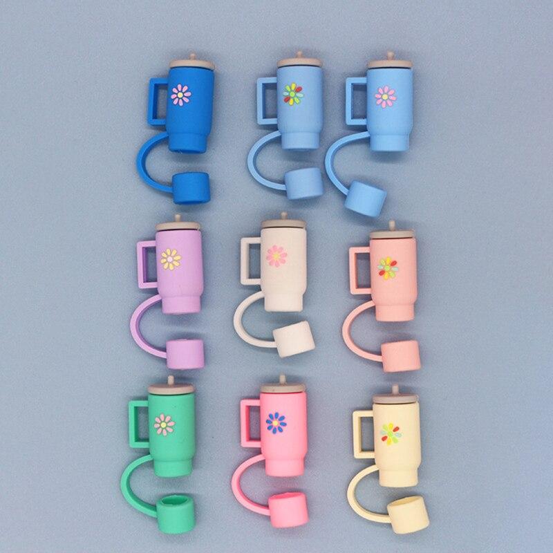 5PCS Large Diameter 10mm Straw Cap Color Silicone Leakproof Plug Ice Bullock Accessories Dust Cup Straight Bends Are Available