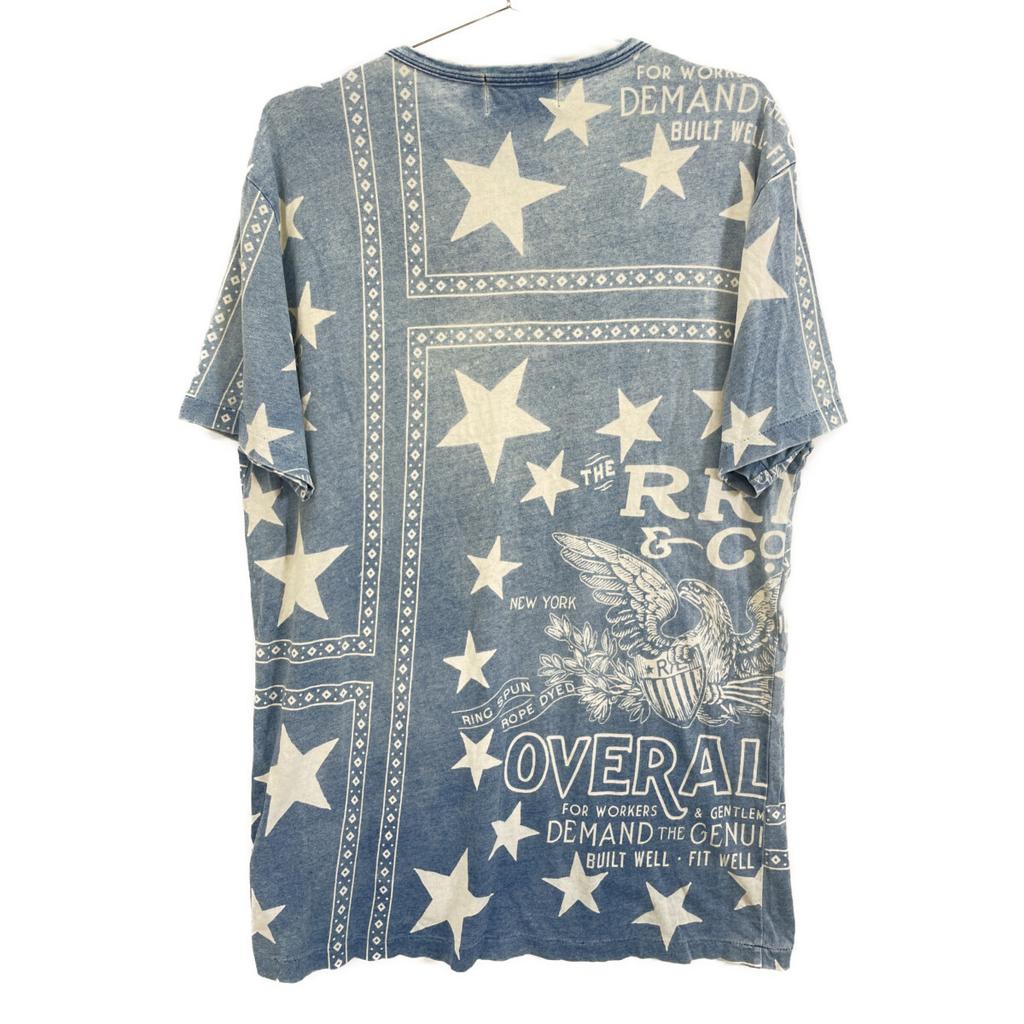 RRL Henley neck cotton T-shirt tops M blueUsed