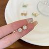 Pinkdudu Sugar Cube Yellow Diamond Stud Earrings Sparkling Light Luxury High-End Earrings Elegant PD2518