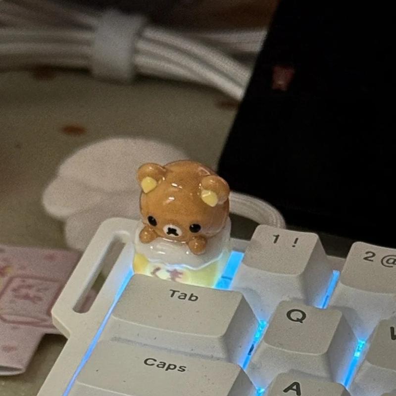 

Rilakkuma Keycaps Adorable Relax Bear Artisan Keycap For Magnetic Switch Mechanical Keyboards Ultimate Desk Setup Essential