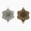 40x28mm 5pcs Antique Sliver and Bronze Plated  Flower Style Handmade Charms Pendant:DIY for Bracelet Necklace