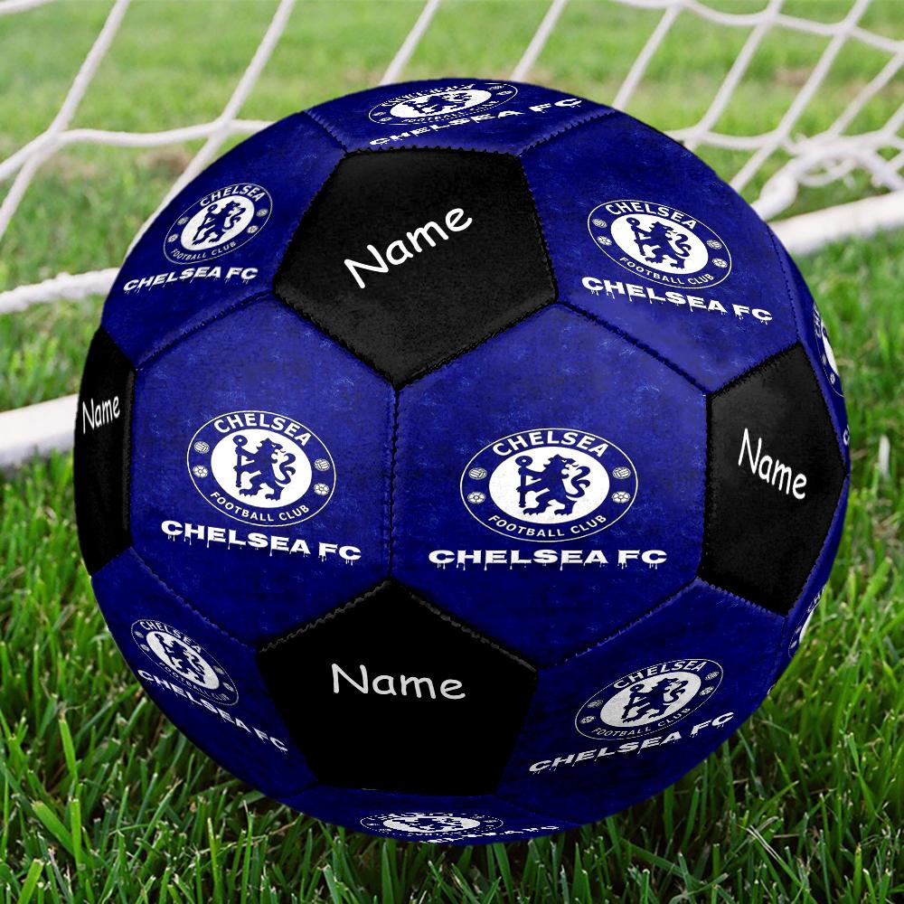 Individuell beschriftbarer Fußball im Chelsea FC Design, Größe 5, Geeignet für Indoor- und Outdoor-Spiele, ein Geschenk für jeden geeignet.
