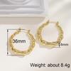 Huitan Novel Bamboo Design Hoop Earrings for Women Gold Color Luxury Wedding Engagement Charming Party Fashion Statement Jewelry