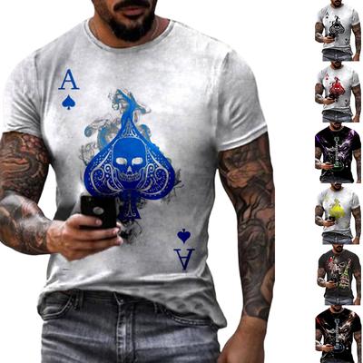 New Summer Men's Fashion T-shirt Personality Skeleton Beer Printed Men's T-shirt Top