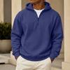 Men's Casual Hoodie Sweatshirt with Zip Collar, Multi-Pocket, Long Sleeve