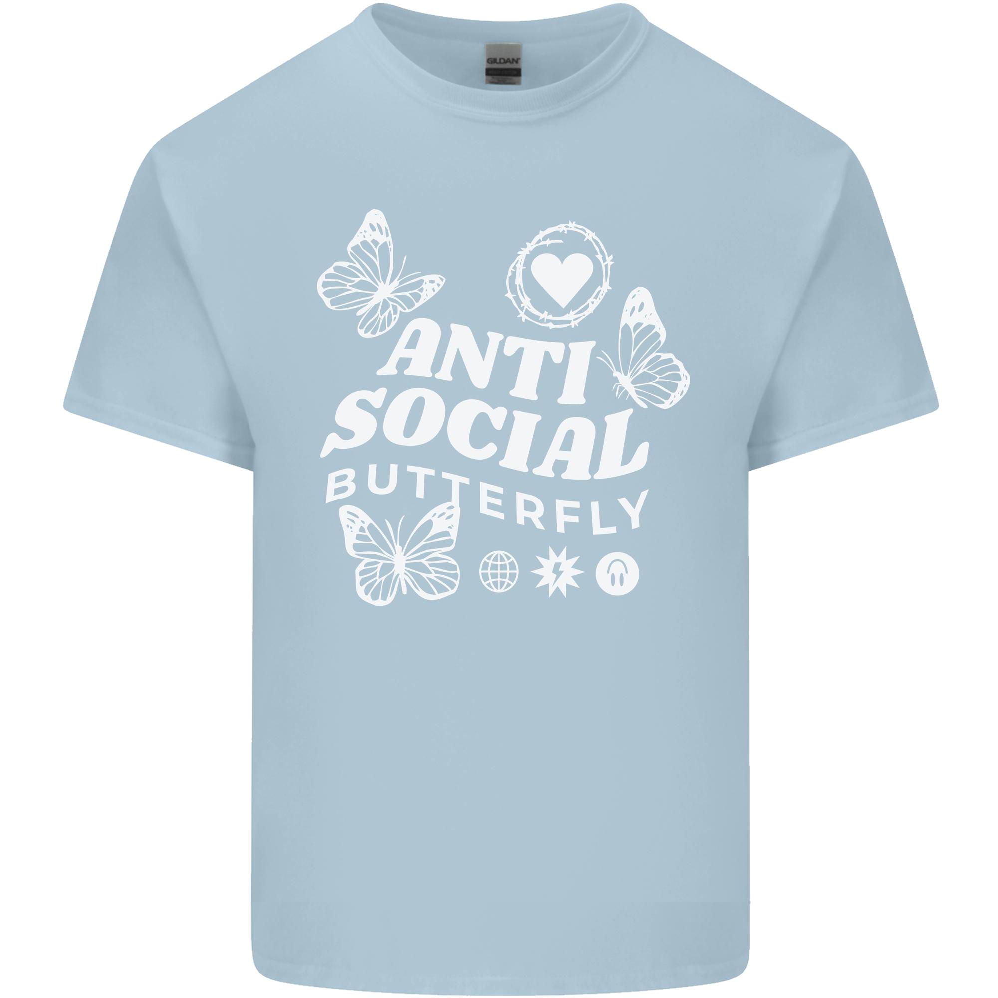 Antisocial Butterfly Funny Unisexs Light Cotton TShirt S