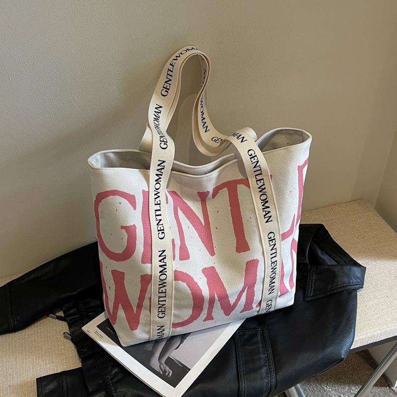 Tote Mommy Canvas Tasche Neuer Alphabet-Druck Einfache Umhängetasche Trendig