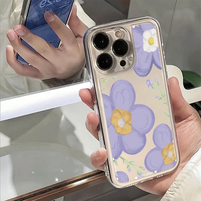 Flower Phone Case for IPhone 16 15 14 13 12 11 Pro Max 14 15 16 Plus Shockproof Transparent Soft Cover Bumper Dustproof