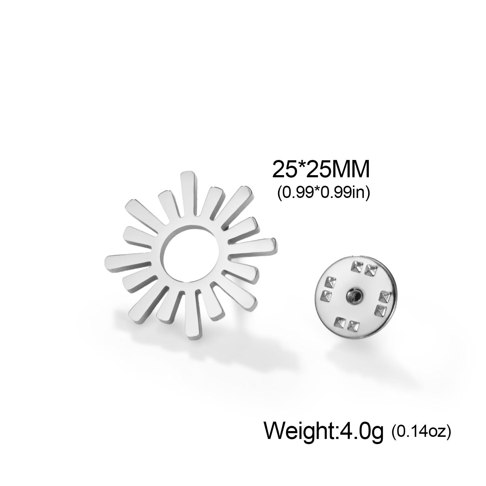 

Teamer Sun Sign Brooch Woman Man Lapel Pin Stainless Steel Gold Color Badge Fashion Accessories Gift New In