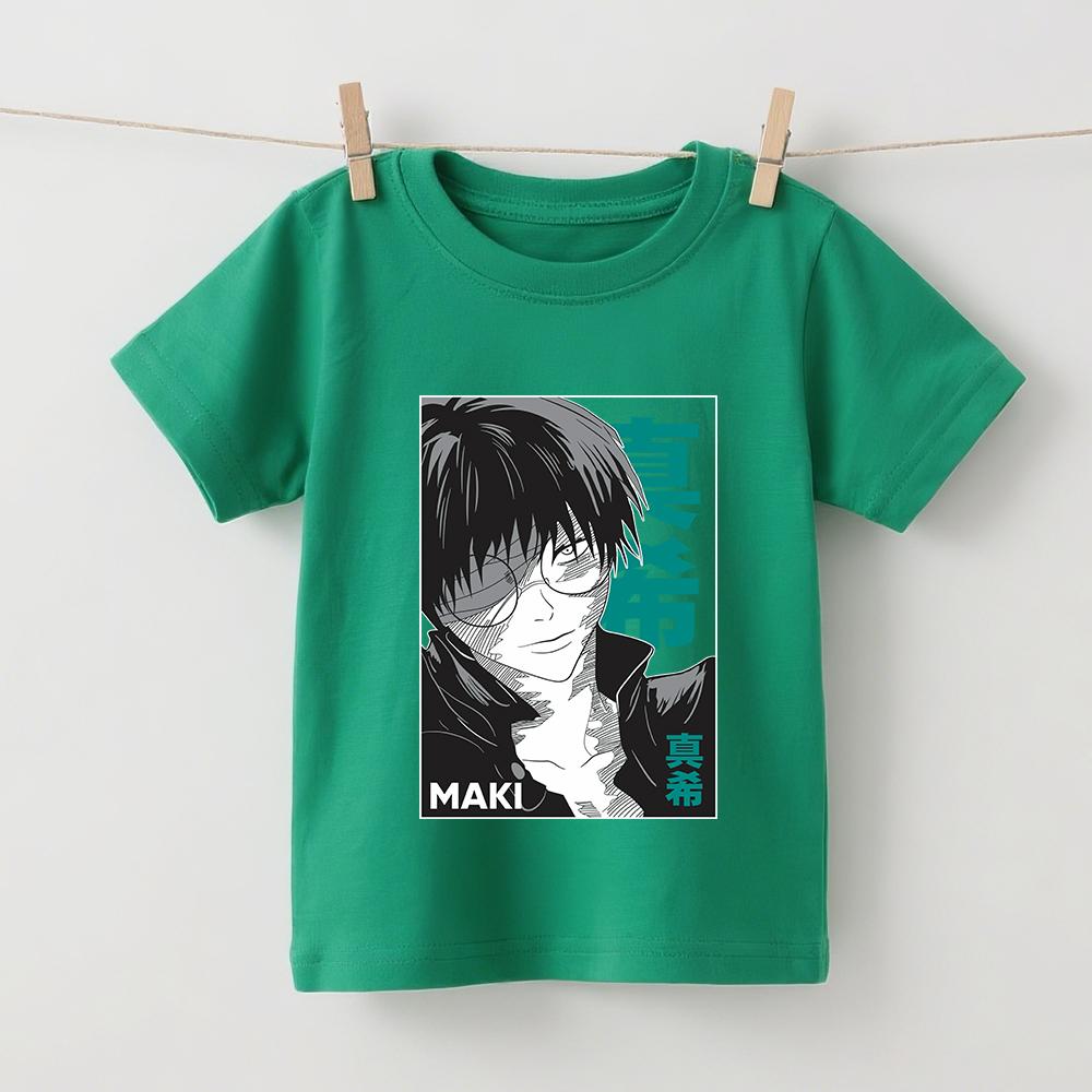 Jujutsu Kaisen Maki Anime Print Kids Cotton T Shirts Boys Girls Casual Short Sleeve Summer Top Soft Clothing