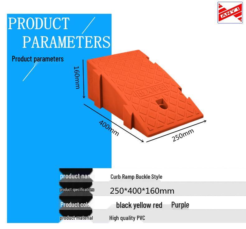 Portable Plastic Triangular Curb Ramp for Cars and Homes