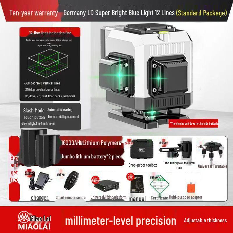 2025 Wysokoprecyzyjny 12-liniowy Projektor Ścienno-Podłogowy Samopoziomujący na Podczerwień