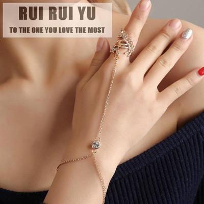 RUI RUI YU damesmode diamanten uitgeholde bladontwerp ringarmband