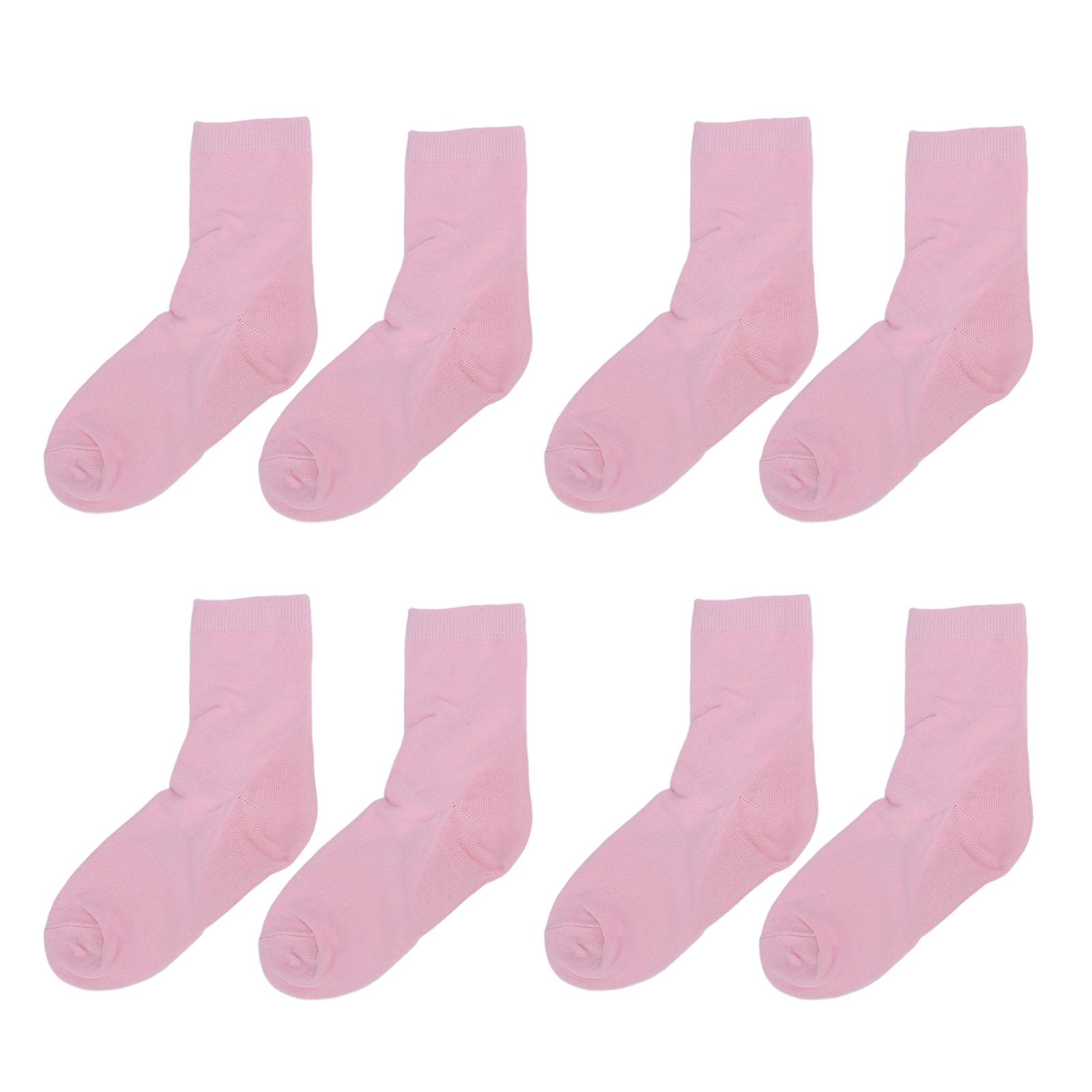 

4 Pairs Moisturizing Gel Heel Socks Soft Cotton Solid Color Cotton Gel Heel Mid Calf Socks Pink
