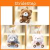 Plush Bear Keychain With Footprint Design Soft Toy For Girls Gift And Bag Decor