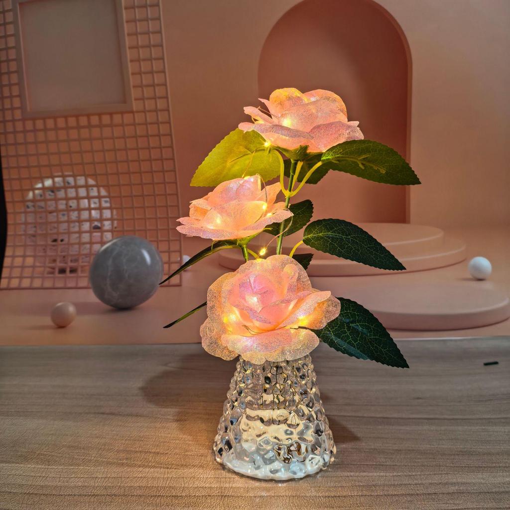 Cross-border Rose Bouquet Night Light Gift for Valentine's, Teacher's, Mother's Day, Christmas