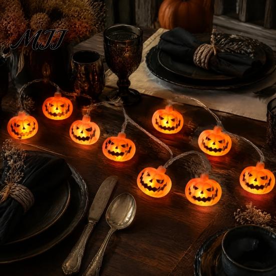 Decorative Lights for Home Halloween String Lights, 10/20 LED Spooky Pumpkin Ghost Fairy Light, Battery Festival Atmosphere Operated Indoor