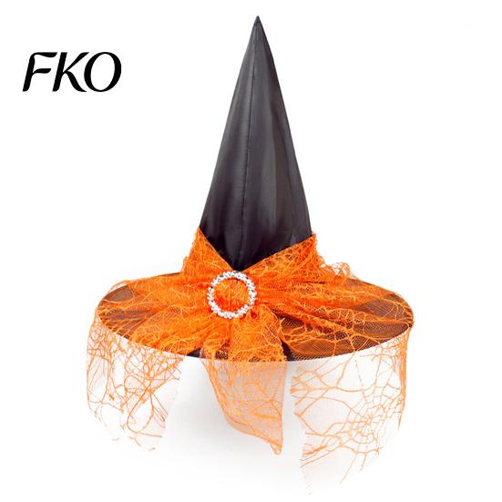 Halloween Witch Hat Wizard Hat, Adult Kids Cosplay Cone with Spider Leather Web Star Decor, Gothic Party Costume Prop, Trick or Treat Accessory