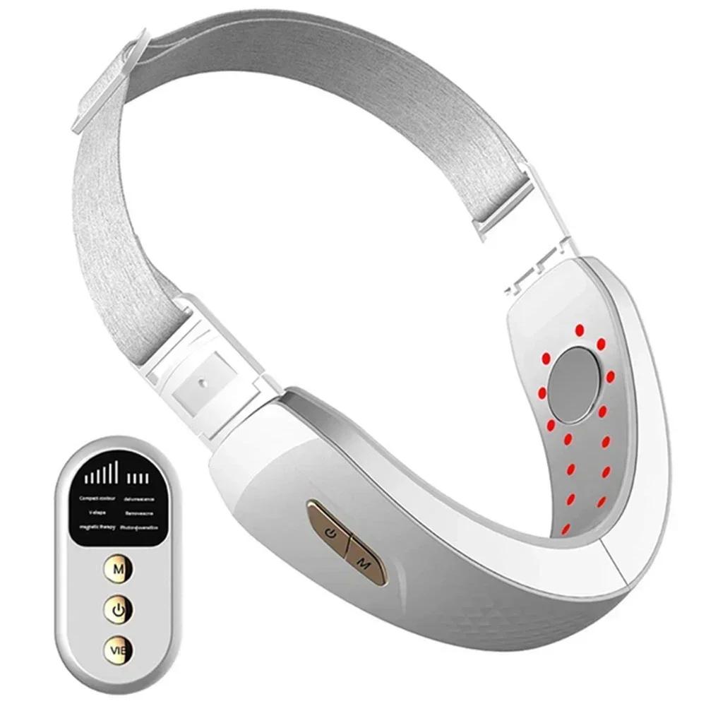 Electric V-Face Lifting Beauty Device Double Chin Remove EMS Face Slimming Red/Blue Light Heat Massage Face Lifting Machine Care
