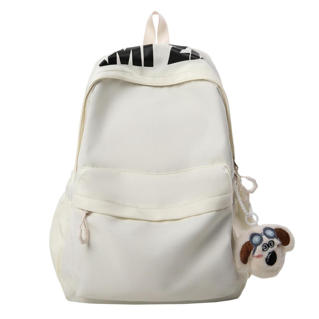 Versatile Letter Print Backpack for Students - Large Capacity for Junior High, High School, University, and Commuting.