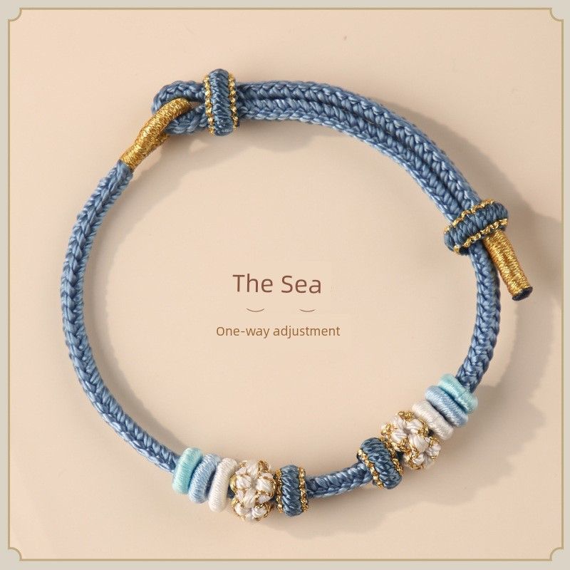 

Супер Хорошо Видеть Сквозь Золотой Ремешок для Ношения Готовое Изделие Съемный Плетеный Вручную Красный Шнур Красивый Браслет Года Судьбы Подарок Sea-Unidirectional 14-18cm/3mm