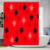 Vintage Sternburst Duschvorhang Rot Schwarz Weiß Badezimmer Dekor Modern Retro Badezimmer Hängender Liner Wasserdichtes Gewebe für Küche oder