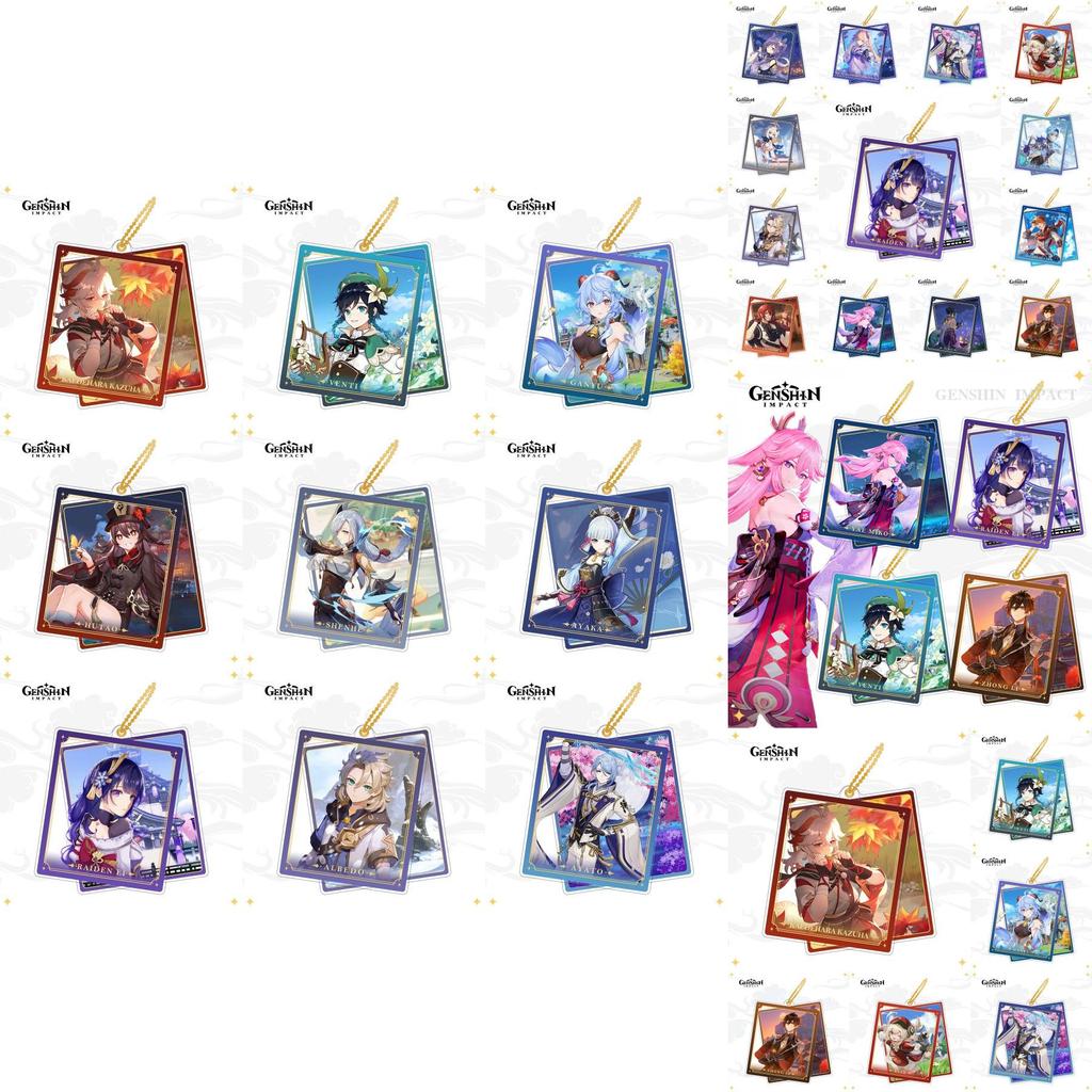 Porta-Chaves de Alta Qualidade Genshin Impact com Design de Dupla Face