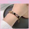 Plated Alloy Stylish Womens Bracelet With Purple Beads And Tassels Retro