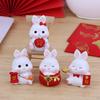Chinese Statue Car Dashboard Ornament Bunny Figurine for Office Holiday Decoration Gift