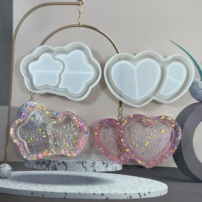 Stampi in silicone per vassoi a forma di cuore doppio, fai da te, a forma di stella a cinque punte, in cemento, gesso, resina epossidica, stampo per piatti, artigianato