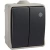 Bryter - SOLERA - 3313 - Dobbel vekselvender - 10A - 250V - IP54 Sertifisert VDE NF