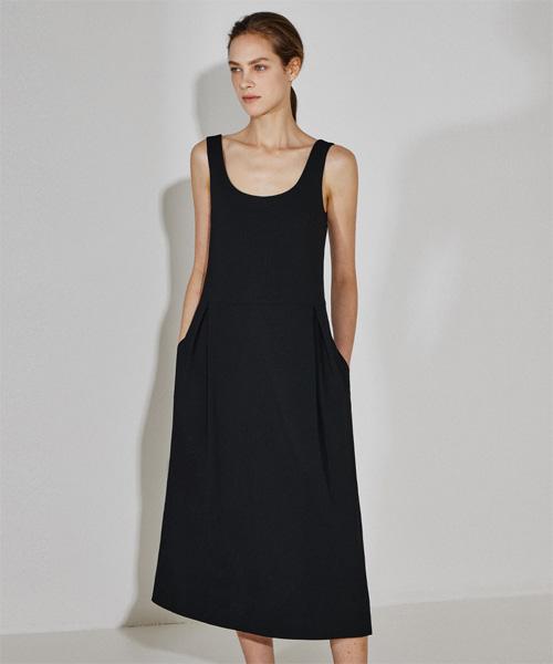 Ridipy Back Open Balloon Dress_Black