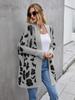 New Spring Women's Oversized Knit Cardigan Coat Leopard Print Sweater