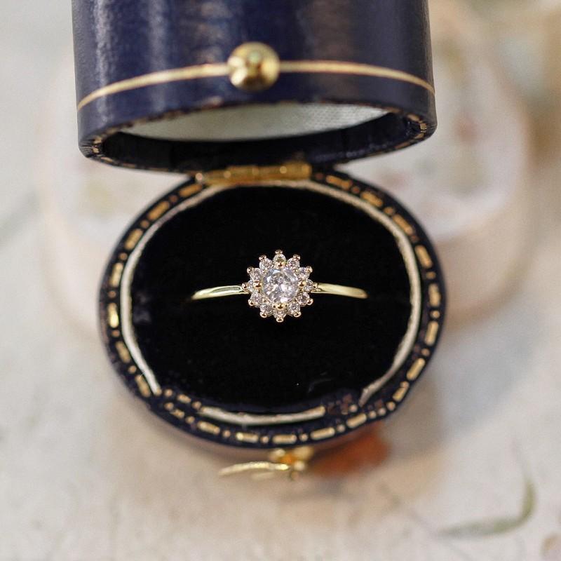

925 Sterling Silver Inlaid Zircon Flower Ring for Women High Quality Temperament Wedding Party Jewelry Silver
