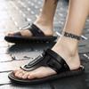 Neue Sommer Männlichen Outdoor-Flip-Flops Männer Bequeme Beiläufige Schuhe Leder Männer Atmungs Strand Schuhe Sandalen Plus Sizegh4