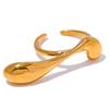 Yhpup Stylish Unique Geometric Stainless Steel Open Ring Personalized Metal Rust Proof Attractive Fashion Jewelry for Women Gift