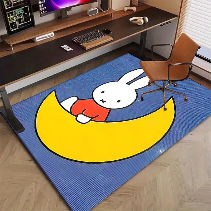 1pc Miffy2 Design Printed Area Rug Carpet for Bedroom Living Room Home Decor Rugs Mat Non Slip Mat Rug for Bedside