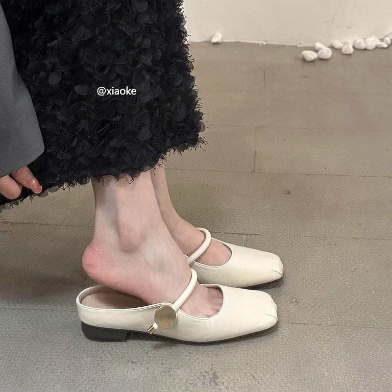 

XINZHOU ретро сумка голова полусапожки женская верхняя одежда 2025 корейская версия универсальные ленивые на плоской подошве мягкая подошва тапочки женские 39