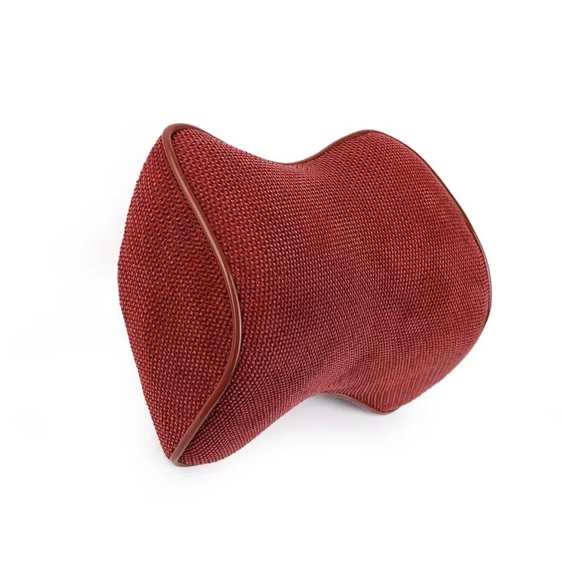 Cotton and Linen Car Neck Pillow Memory Foam Headrest Pillow Adjustable Car Neck Cushion Breathable Car Pillow Head Support