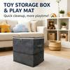 Playroom Toy Storage Bin With Play Mat and Side Handles, Fabric Basket for Kids Daily Pickup Bedroom Storage and Indoor Use Each Day