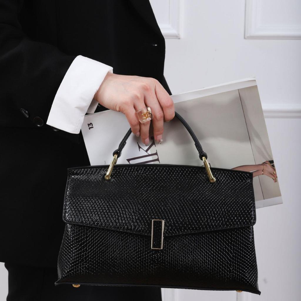 Versatile High-End Glossy Snake Print Patchwork Crossbody and Shoulder Bag for Moms - 2025 Bestseller