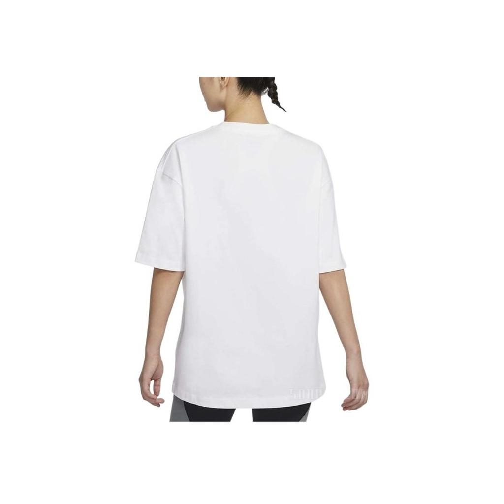 Jordan Solid Color Crew Neck Logo Print Short Sleeve T-Shirt Women Tops White DD7058-100
