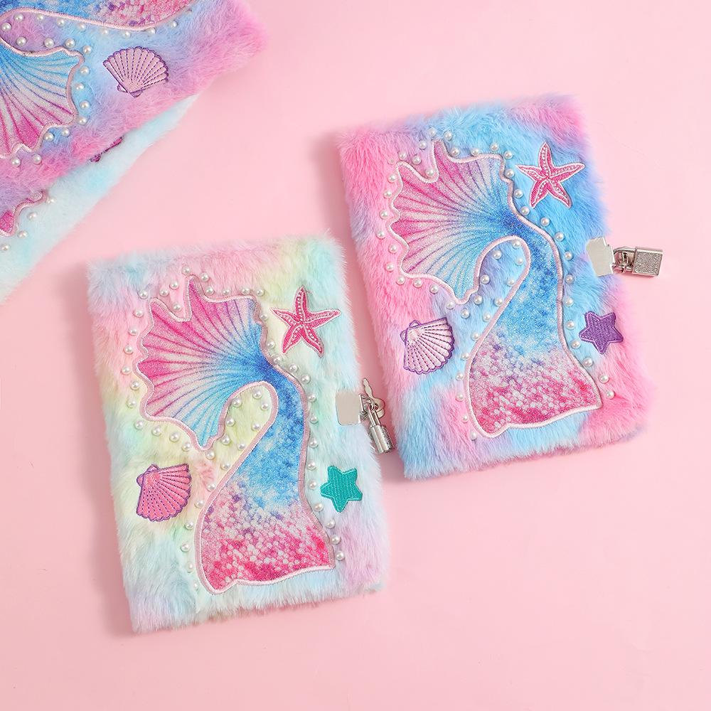 Diario con Lucchetto Peluche Sirena - Quaderno Serie Oceano per Bambini