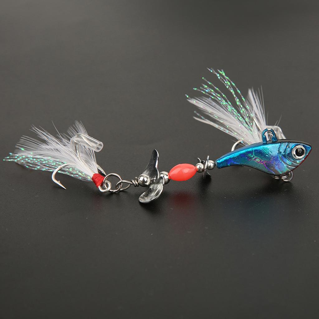 Sequin Luminous Simulation Artificial Fishing Lure Bait with Rotation VIB Fish Shape
