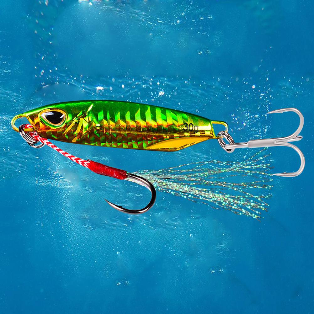 30g 65mm Artificial Baits Metal Sequins Iron Plate Wobbler Rotating Bait Long Cast Fishing Lure for Saltwater Freshwater