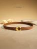 Fashion Designer Women's Belt 2.3CM Genuine Leather Belt Alphabet Gold Buckle Ultra Thin Belt For All Occasions