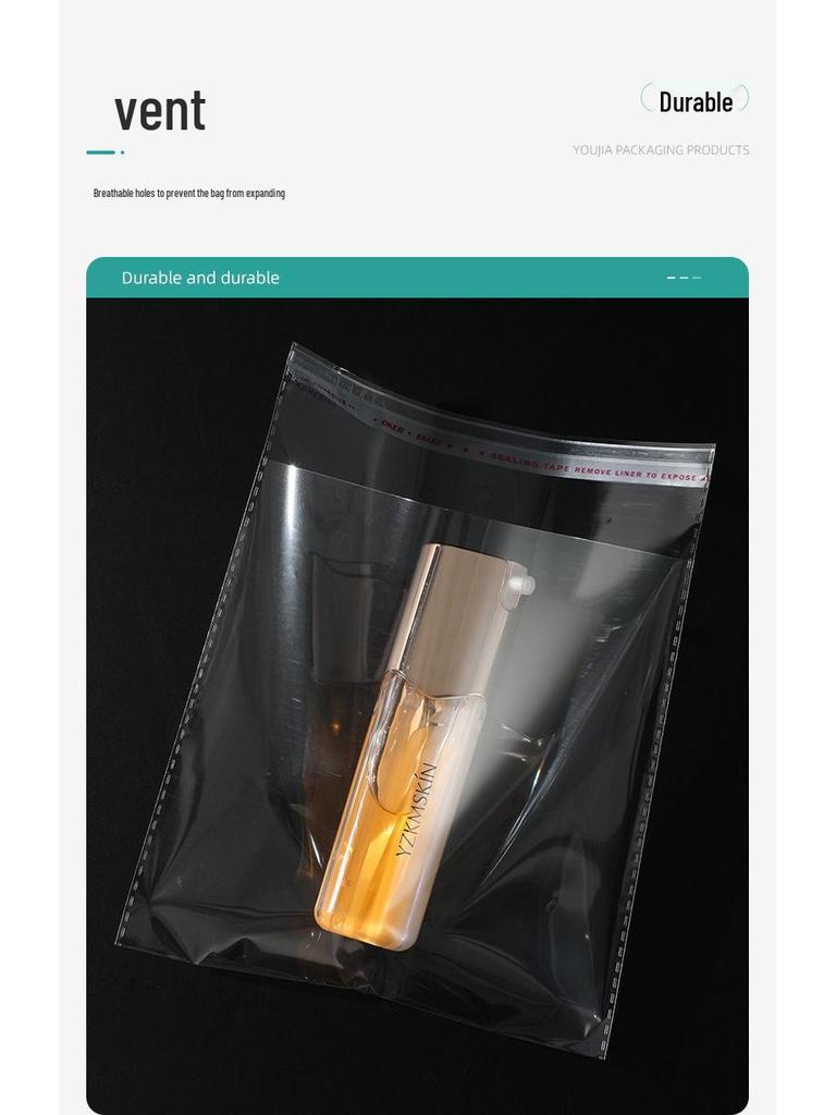 Large Transparent Self-Adhesive OPP Bag for Clothing, Breathable, Flat Packaging