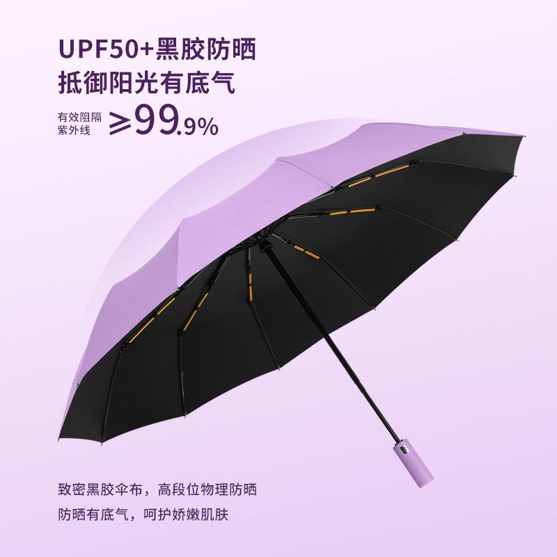11-Bone Automatic Umbrella, Large Weather and Rain Folding Umbrella, Sunshade and Sunscreen, Sun Umbrella Manufacturer Wholesale Printing