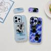 Ins Purple Cartoon Black Cat Stand for Apple 14 Mobile Phone Case 13ProMax New for IPhone1
